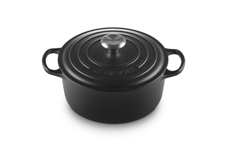 VARDAGEN Casserole with lid, enamelled cast iron matte/black, 5.3